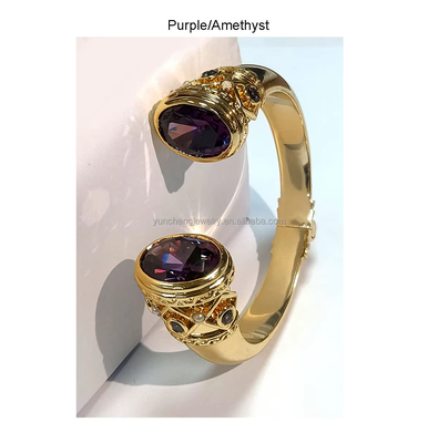 Infissi in ottone braccialetti braccialetti cuffetti gioielli granati pietre argento gioielli luccicanti CZ
