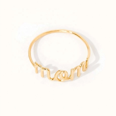 Acciaio inossidabile 18K oro MOM stacking ring per donne gioielli pregiati