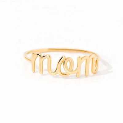 Acciaio inossidabile 18K oro MOM stacking ring per donne gioielli pregiati