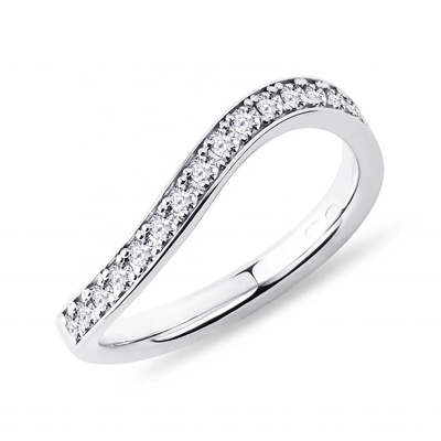 925 Sterling Silver White Gold Diamond CZ Wave Ring per donne Gioielli di pregio OEM/ODM