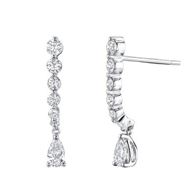 925 Sterling Silver White Pear Drop Cubic Zircon Orecchini per le esigenze del cliente
