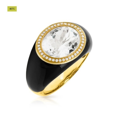 Micro Insert 18K oro placcato blu topazio smalto moda anelli in ottone femminile