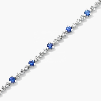 Braccialetto da tennis in rubino e zircone bianco da 3 mm, taglio rotondo, braccialetto da tennis in argento sterling