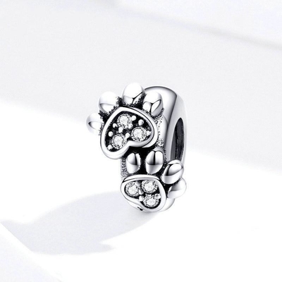 Bianco Cubico Circone Impressione Forma Perline Incantesimo Per Donne 925 Sterling Artiglieria d'argento Incantesimi