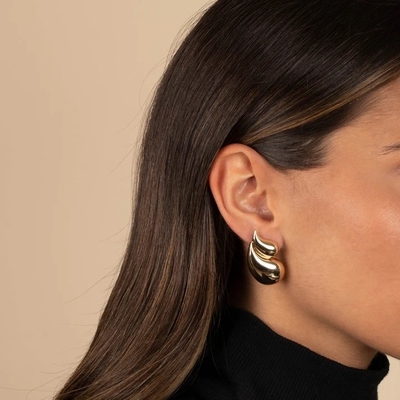 2024 Double Teardrop Fashion 18K orecchini dorati e accettazione del logo personalizzato