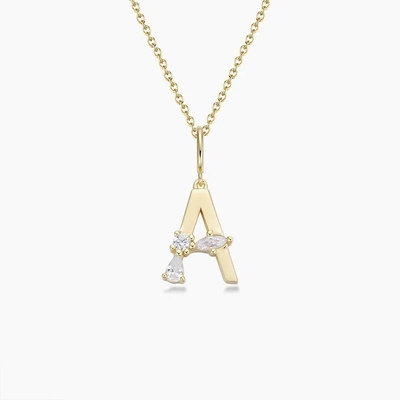 925 Sterling Silver CZ Letter Pendants in semplice 18K oro placcato per gioielli di moda