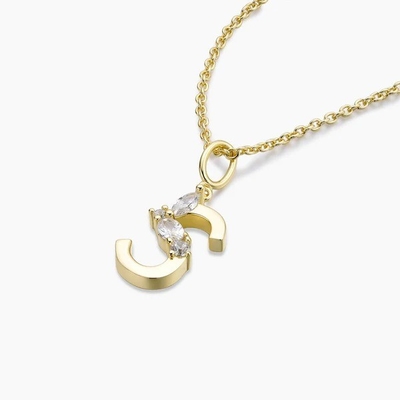 925 Sterling Silver CZ Letter Pendants in semplice 18K oro placcato per gioielli di moda