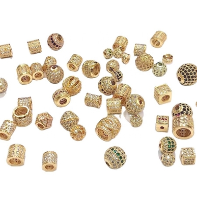 Perline spaziali zircone cubo per gioielli in ottone fino accessorio