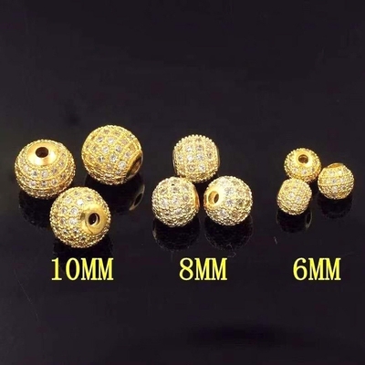 Perline spaziali zircone cubo per gioielli in ottone fino accessorio