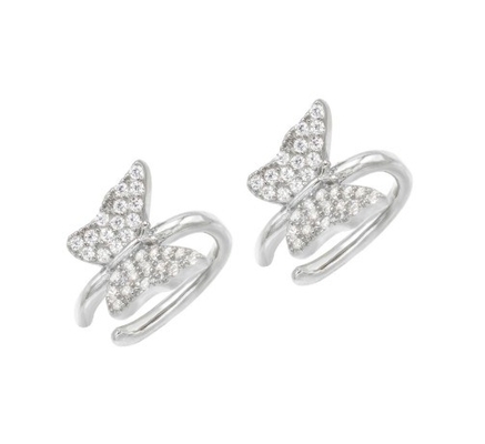 18K oro rivestito cerchione farfalla con Micron Pave Bianco CZ Gioielli da donna di tendenza