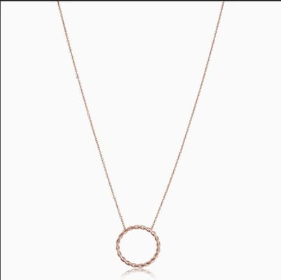 Collana con pendente a spirale in argento sterling 925 placcato oro 14K con catena a maglie da 16 pollici