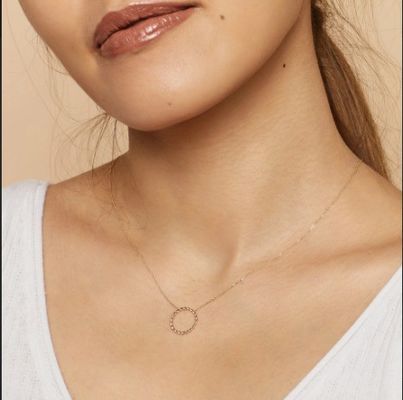 Collana con pendente a spirale in argento sterling 925 placcato oro 14K con catena a maglie da 16 pollici