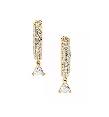 Apprezzamento da parte di terzi Orecchino a cerchio di diamante in argento sterling 925 con rivestimento in oro rosa e 50 coppie MOQ