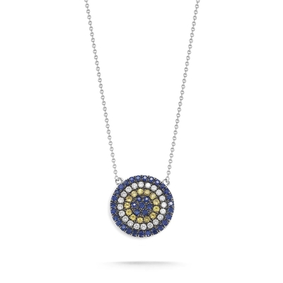 Collare blu e bianco CZ cerchio a forma di 925 sterling silver per il look straordinario delle ragazze