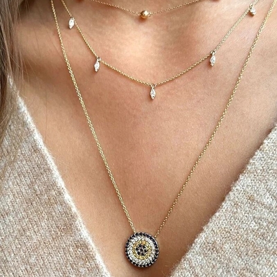 Collare blu e bianco CZ cerchio a forma di 925 sterling silver per il look straordinario delle ragazze