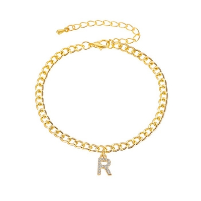 Pulsera da tennis da donna in ottone di moda in oro 18K personalizzata