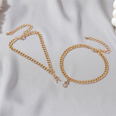 Pulsera da tennis da donna in ottone di moda in oro 18K personalizzata