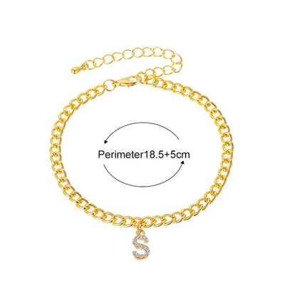Pulsera da tennis da donna in ottone di moda in oro 18K personalizzata