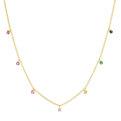 Collare per bambini in argento 925 con arcobaleno giocoso