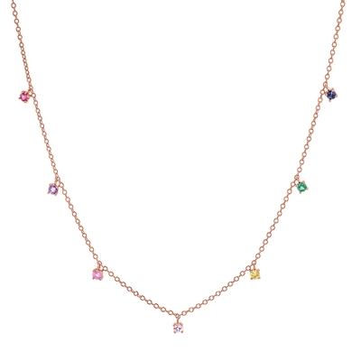 Collare per bambini in argento 925 con arcobaleno giocoso