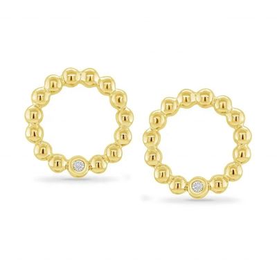 925 Sterling Silver Women's Round Shape Bezel Setting Solitaire Stud Earrings con opzioni di dimensioni personalizzate