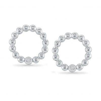 925 Sterling Silver Women's Round Shape Bezel Setting Solitaire Stud Earrings con opzioni di dimensioni personalizzate