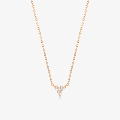 18K Gold Zircon Pendant Silver Chain Trio Diamante Cubico Zircon Collare