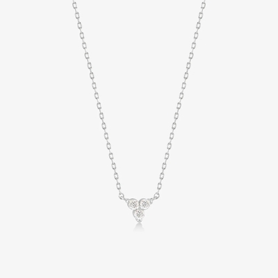 18K Gold Zircon Pendant Silver Chain Trio Diamante Cubico Zircon Collare