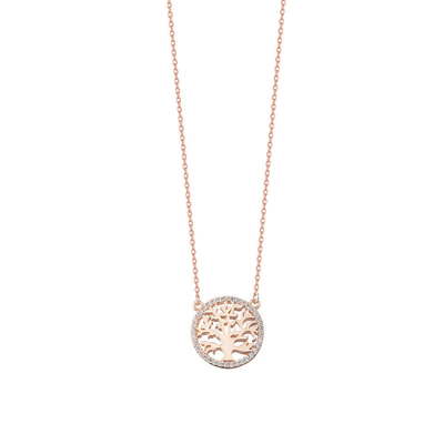 Occasione di festa 18K oro placcato Sterling argento albero della vita pendente collana per donne