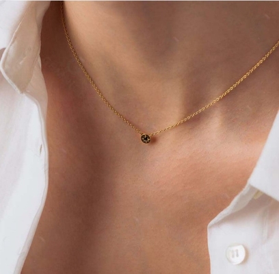 Collare in oro 925 Sterling Silver Starburst Diamond Disc Pendentive per uso quotidiano