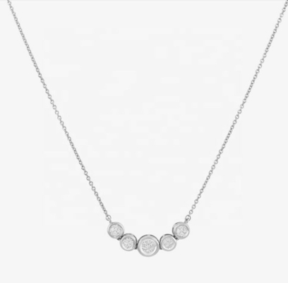 Collare in oro di 18 carati di rodio donna 1,2 mm di oro bianco