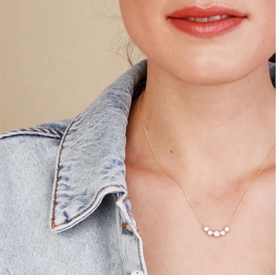 Collare in oro di 18 carati di rodio donna 1,2 mm di oro bianco