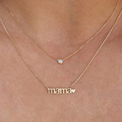 26mm 18K Colletto Dorato MAMA Colletto di Cuore Per la Giornata delle Donne
