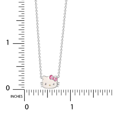 Emanuele bianco rosa Hello Kitty Pendente in argento sterling Rivestimento in rodio