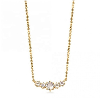 Collare di pietre preziose di rubino placcato in oro 925 Sterling Silver con catena di cavi
