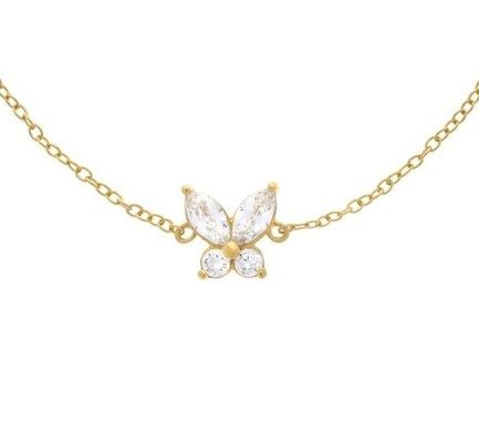 Bracciale con ciondolo a farfalla placcato in oro 14K in argento sterling 925 con MOQ di 50 pezzi