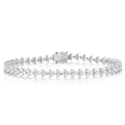 Disegnatore 18K Oro 925 Sterling Argento Fiore Incantatore Donne Tenis Braccialetto con ZIRCON
