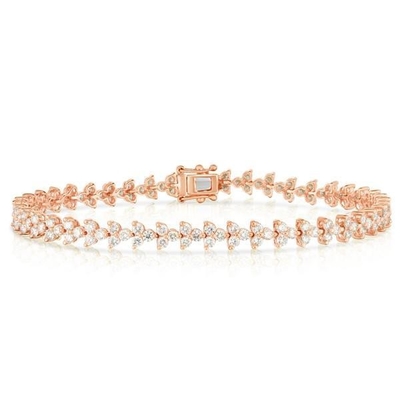 Disegnatore 18K Oro 925 Sterling Argento Fiore Incantatore Donne Tenis Braccialetto con ZIRCON