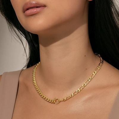 Collare a doppia catena placcato in oro da 18K per la collezione di accessori di moda femminile