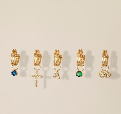 Logo 925 e Mini 18K Gold personalizzato Charm iniziale 925 Sterling Silver Personal Pendant
