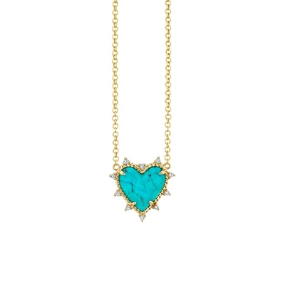 925 Sterling Silver Chain Gioielli Diamante E Turchese Cuore Twist Collare Senza Perla