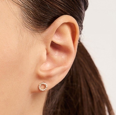 Orecchini in oro 18K 925 Sterling Silver Classic Stud per ragazze Accessori di moda