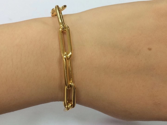 Braccialetto in ottone più spessa 18K Catena d'oro per uomini e donne in varie lunghezze di Karen