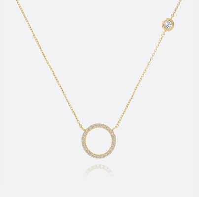 Collare per donne S925 Silver Circle Pendant