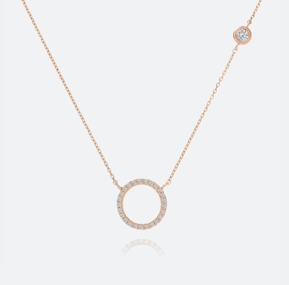 Collare per donne S925 Silver Circle Pendant
