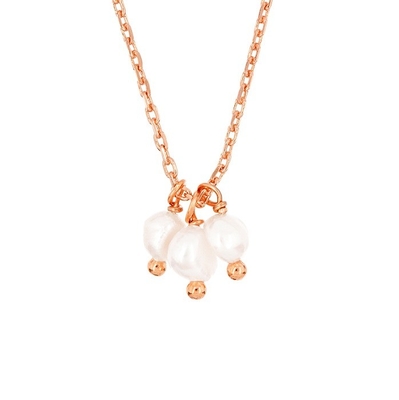 925 Sterling Silver Tre Perle d'Acqua Dolce Colletto per Donne 16&quot; 1&quot; 1