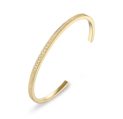 Bracciale regolabile femminile con zirconi di pavimento 18K gioielli dorati