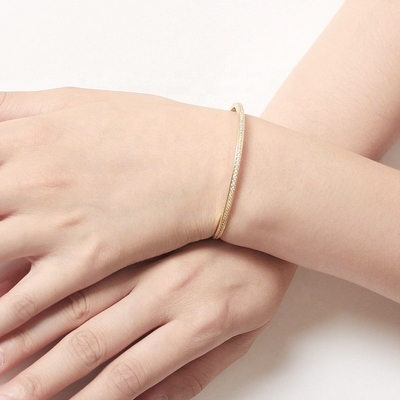 Bracciale regolabile femminile con zirconi di pavimento 18K gioielli dorati
