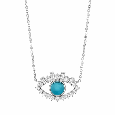 18K oro placcato baguette cubo zircone 925 sterling argento donna occhio cattivo collana