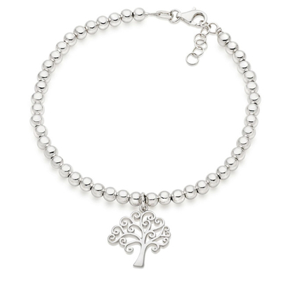 Braccialetto a forma di cuore e di albero incantato con perline 925 Sterling Silver per braccialetti da donna